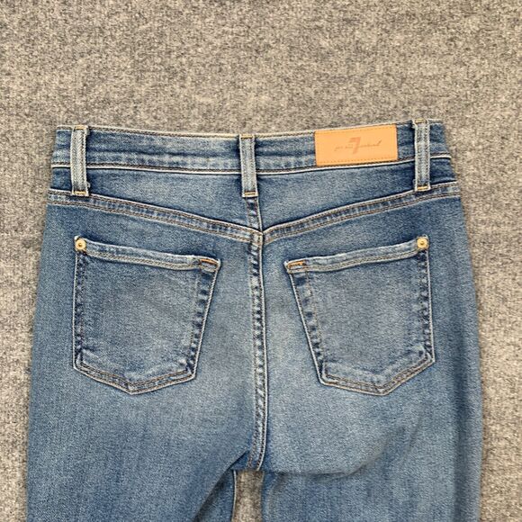 7 For All Mankind Jeans Womens 25 Denim Luxe Twisted Ankle Skinny Exposed Seams - Picture 9 of 14